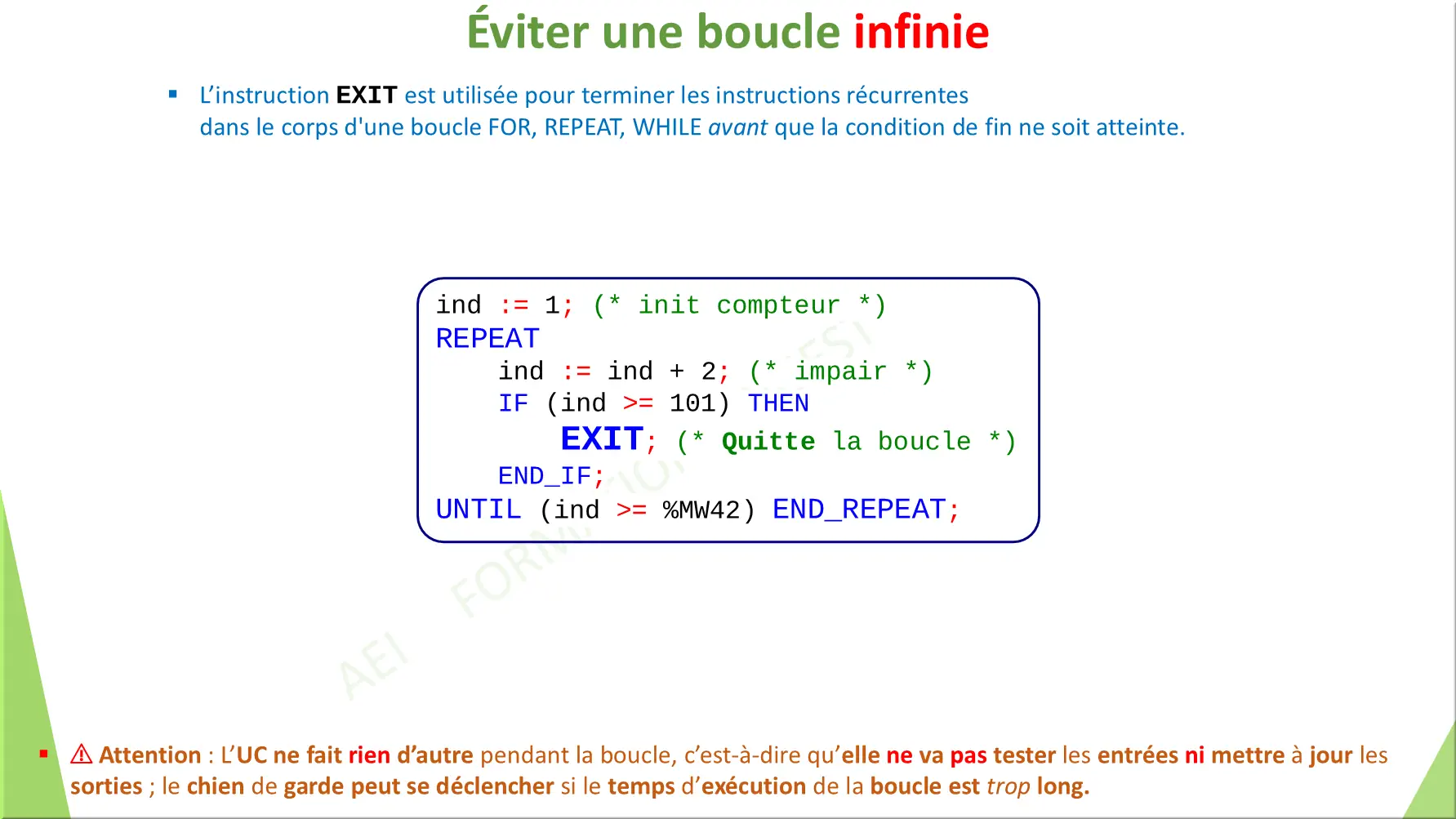 Éviter une boucle infinie